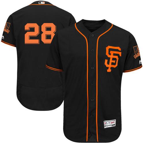 Giants #28 Buster Posey Black Flexbase Authentic Collection Alternate Stitched MLB Jersey - Click Image to Close